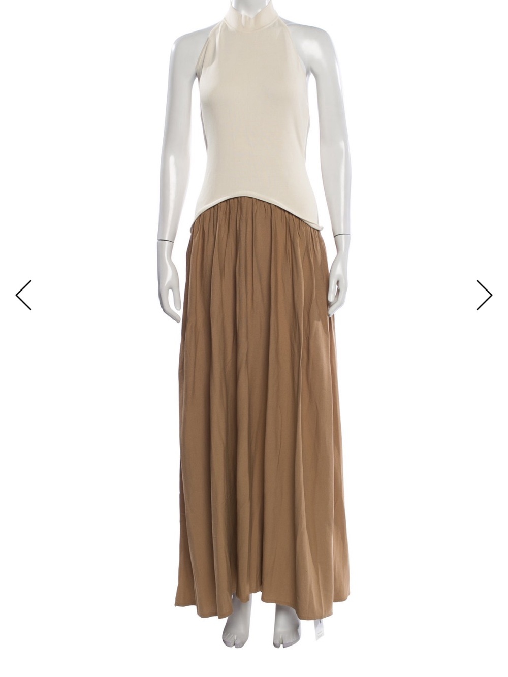 SOLID & STRIPED Camel Brown Maxi Skirt with Gathered Waist